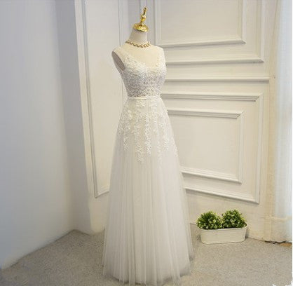 Formal bridesmaid bridal long lace dress