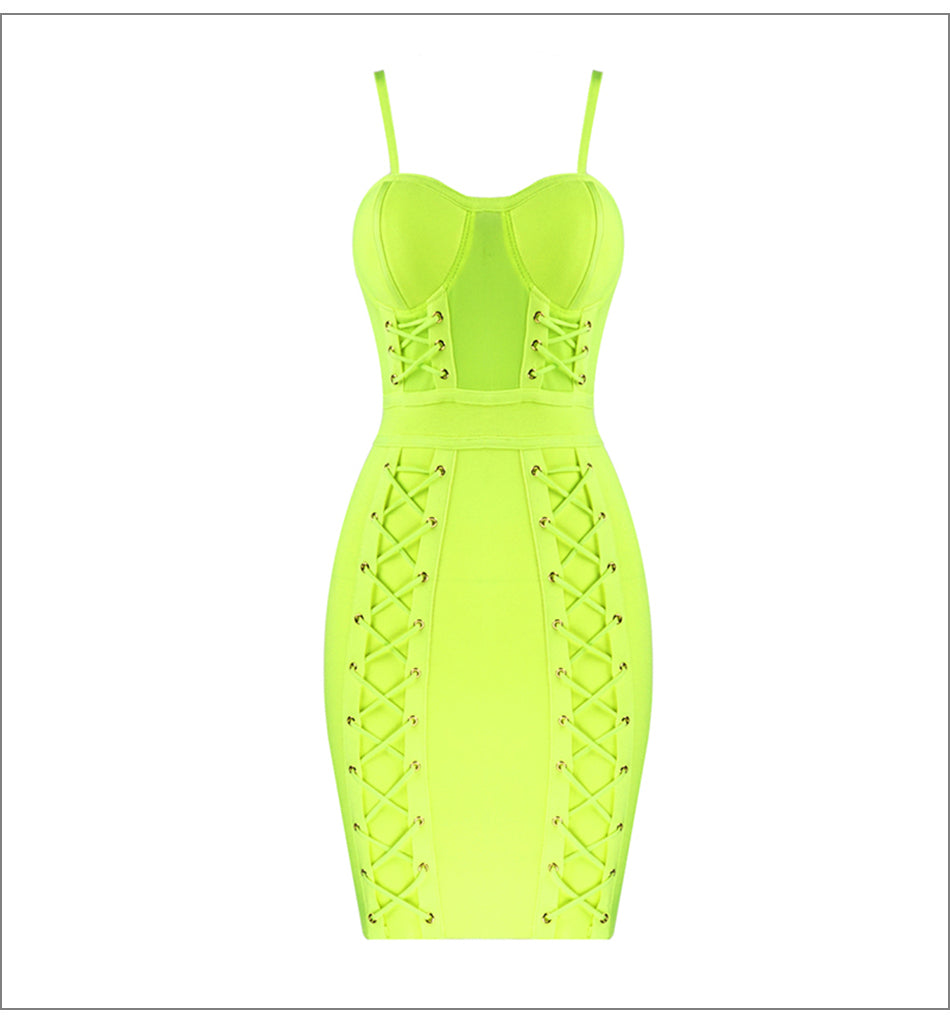 Bright sexy bandage dress