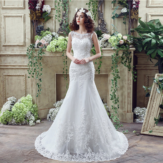 Bride Trailing sexy Lace Mermaid Wedding dress