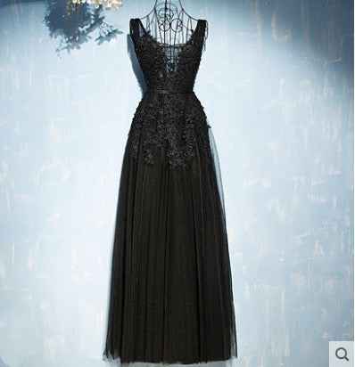 Formal bridesmaid bridal long lace dress