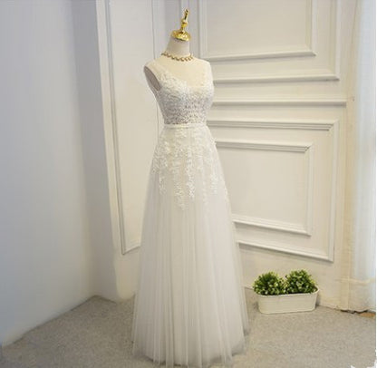 Formal bridesmaid bridal long lace dress