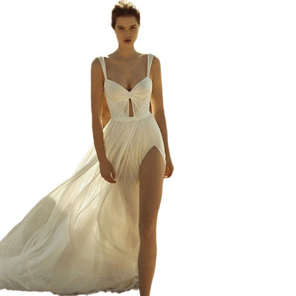 Women's Wedding Gown Formal Dress Party Evening Banquet Bridal Beach
