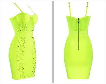 Bright sexy bandage dress