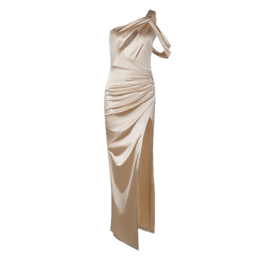 Asymmetrical-slit Formal Dress