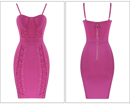 Bright sexy bandage dress